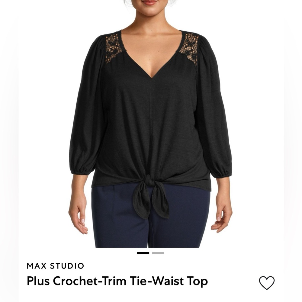 2x Max Studio Crochet Plus Size Top